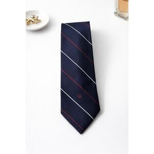 Christian Dior Classic Men's TieStriped Blue & Red Made in USA Woven in Italy
